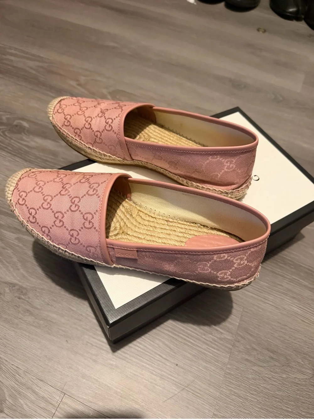 Gucci Pink GG Canvas Espadrilles with Rope Insole